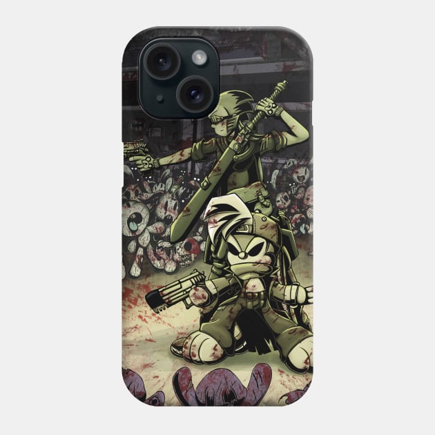 Gizmo, Bunny, and Zombies Phone Case by BackOfTheComicShopT