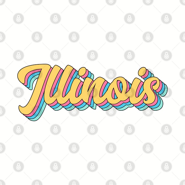 Illinois Retro Yellow Script by modeoftravel