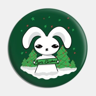 Christmas tree & rabbit Pin