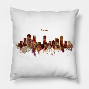 Denver Skyline Silhouette Pillow