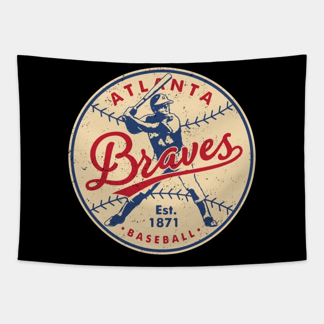 Vintage Atlanta Braves 1 by Buck Tee Tapestry by Buck Tee