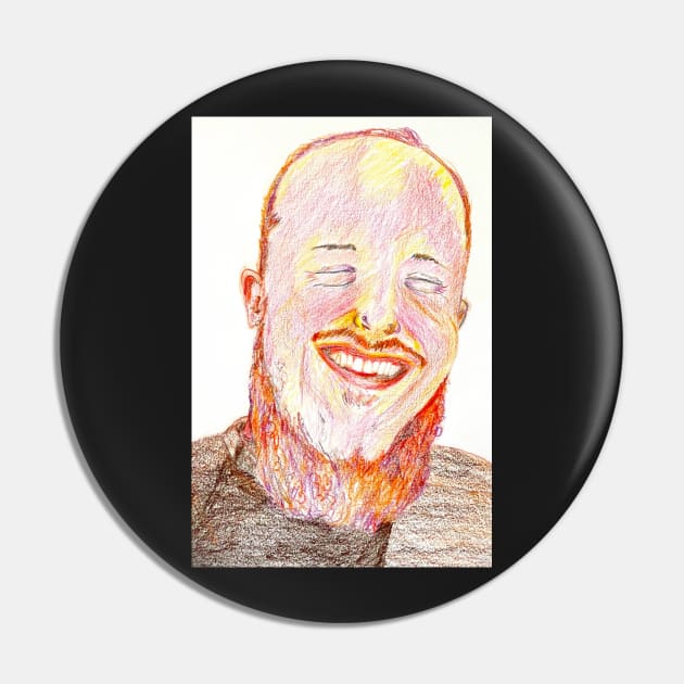 Laughing Man with Red Beard Pin by ElizaC