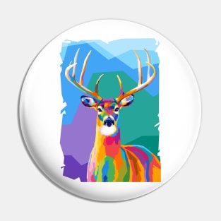 Deer Wpap Art Pin