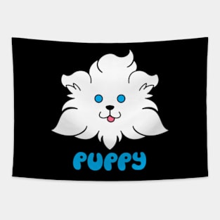 Fluffy White Puppy Face Tapestry