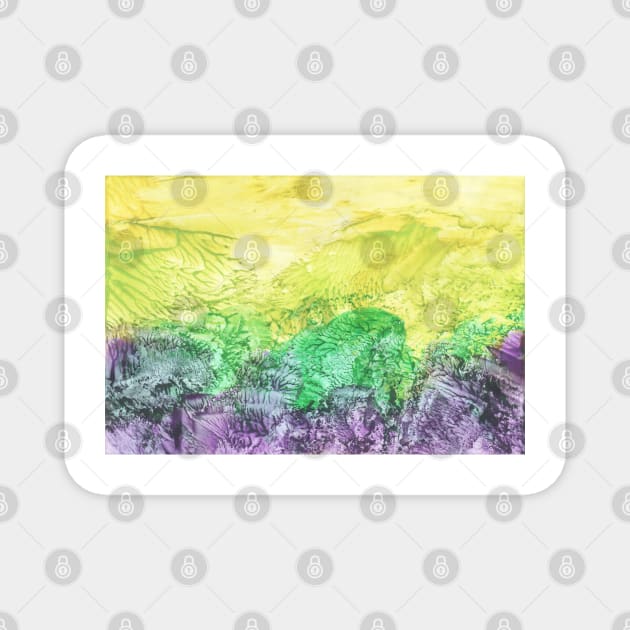 Bright landscape, nature. Encaustic wax art. Painting drawing Magnet by grafinya