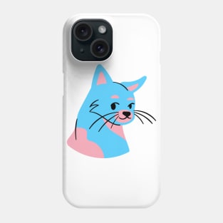 Cat in transgender pride colors Phone Case