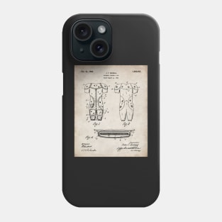 Football Pads Patent - Football Player Coach Team Art - Antique Phone Case