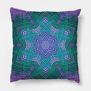 Weave Mandala Pink and Blue Pillow