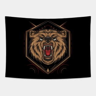 Angry bear illustration Tapestry