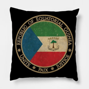 Vintage Republic of Equatorial Guinea Africa African Flag Pillow