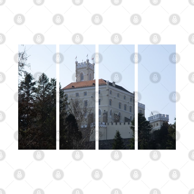 Trakoscan Castle is a 13th-century castle in northern Croatia (Zagorje). Close view. Sunny spring day by fabbroni-art