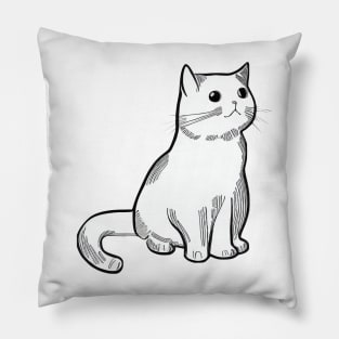 Monochromatic kitty Pillow