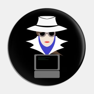 Lady White (Cauc W/Computer): A Cybersecurity Design Pin