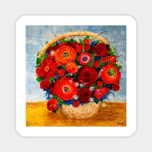 Flowers in a basket Magnet