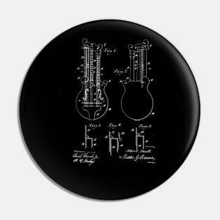 Double Bass Guitar Vintage Patent Drawing Pin