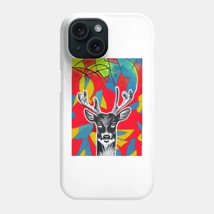 Realistic Deer in the Abstraction Forest Phone Case