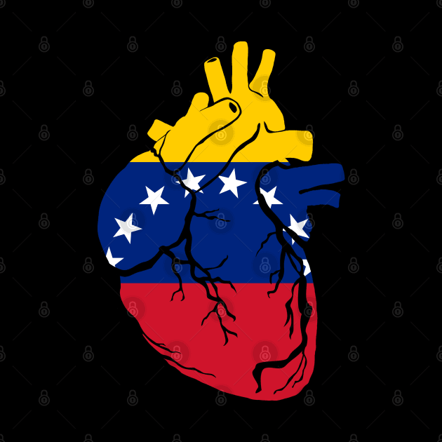 Venezuelan flag heart by Bun Art Store