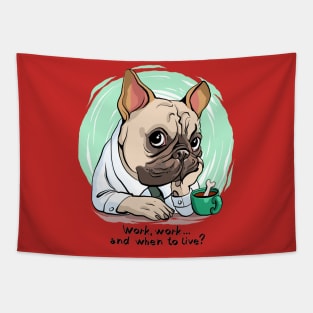 Pug Work Tapestry