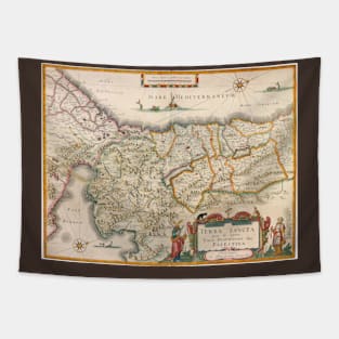 Antique Map of the Holy Land by Willem Janszoon Blaeu, 1629 Tapestry