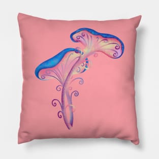 Whimsical Mushroom Sticker Pillow