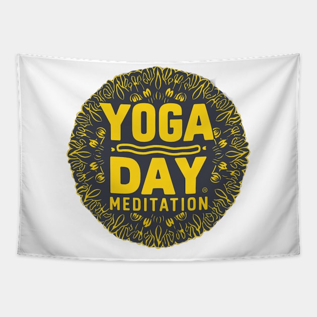 Yoga Day Meditation Tapestry by alby store