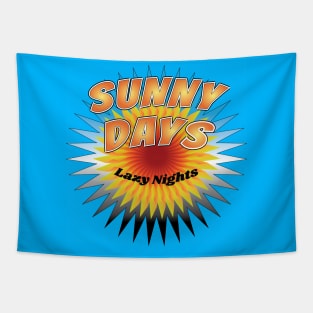 Sunny Days and Lazy Nights, Retro Summer Rainbow Tapestry