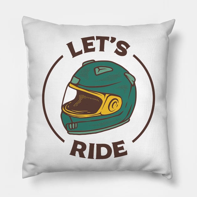 Let's Ride Pillow by Vintage Division