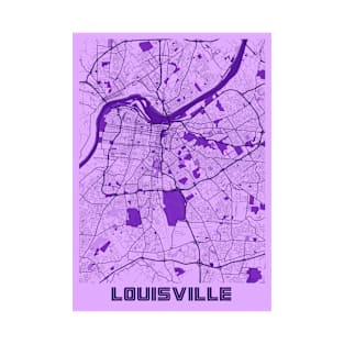 Louisville - Kentucky Lavender City Map T-Shirt