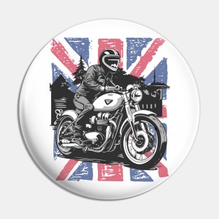 Classic motorcycle - Union Jack flag Pin