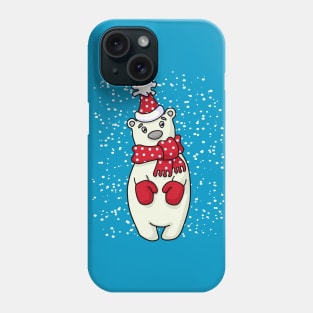 Polar Bear in Snow - Christmas Polar Bear Phone Case