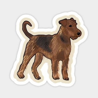 Airedale terrier dog cartoon illustration Magnet