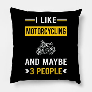 3 People Motorcycling Motorcycle Motorbike Motorbiker Biker Pillow