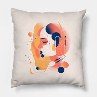 Abstract illustration of female head Pillow