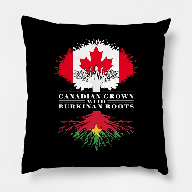 Canadian Grown With Burkinan Roots canada Burkina Faso Flag Tree Pillow by BramCrye