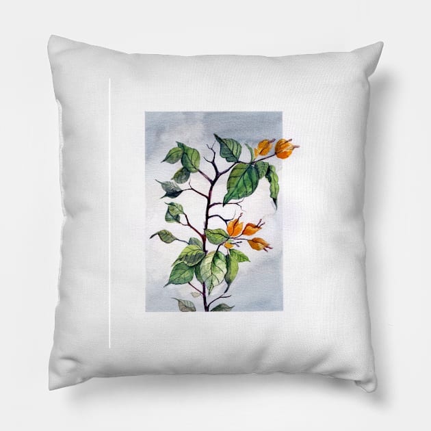 Yellow bougainvillea tree Pillow by romulofq