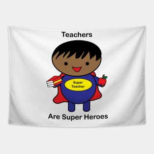 Teacher Male Black Super Hero Tapestry