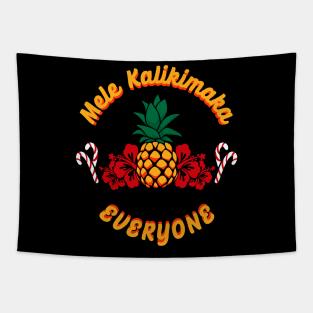 mele kalikimaka hawaii christmas greeting Tapestry