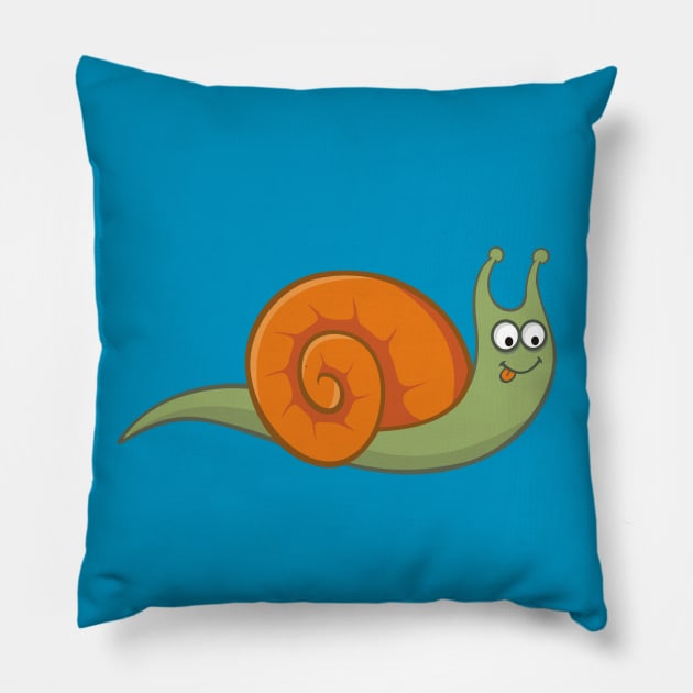 Snail Cartoon Pillow by sifis