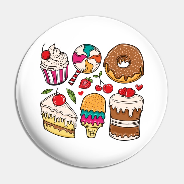 Sweets Dessert Collection Pin by Mako Design 