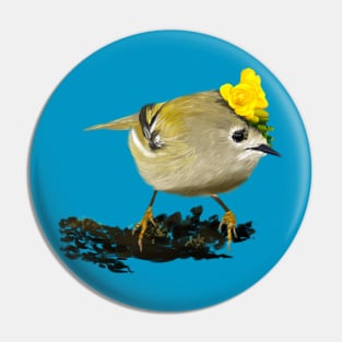 Goldcrest + Freesia Pin