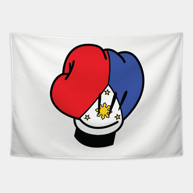 Philippines Flag Pacquiao Mickey Boxing Gloves Tapestry by airealapparel