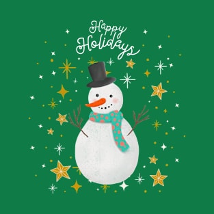 Happy Holidays Christmas Winter Snowman T-Shirt