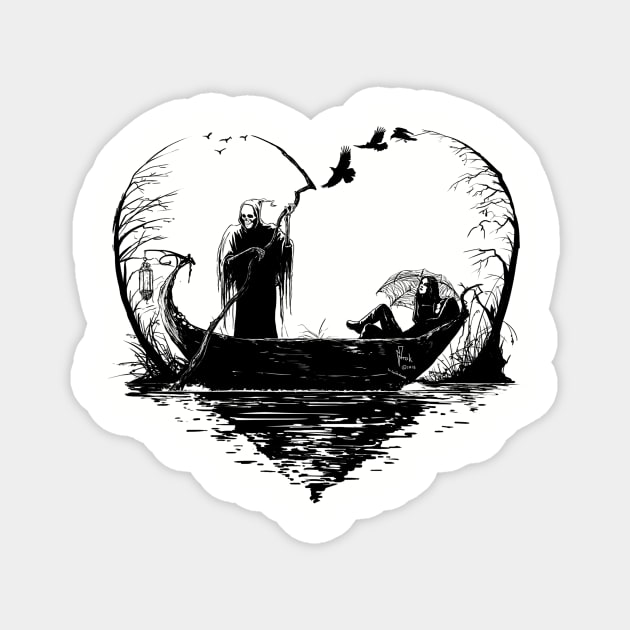 Grim Boat Magnet by Hellustrations