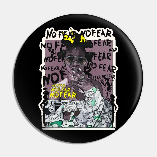 Bantu No Fear Strong Black Woman Pin by Glass Table Designs