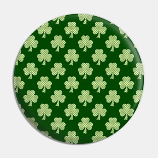 Shamrock Clover Polka dots St. Patrick's Day green pattern Pin