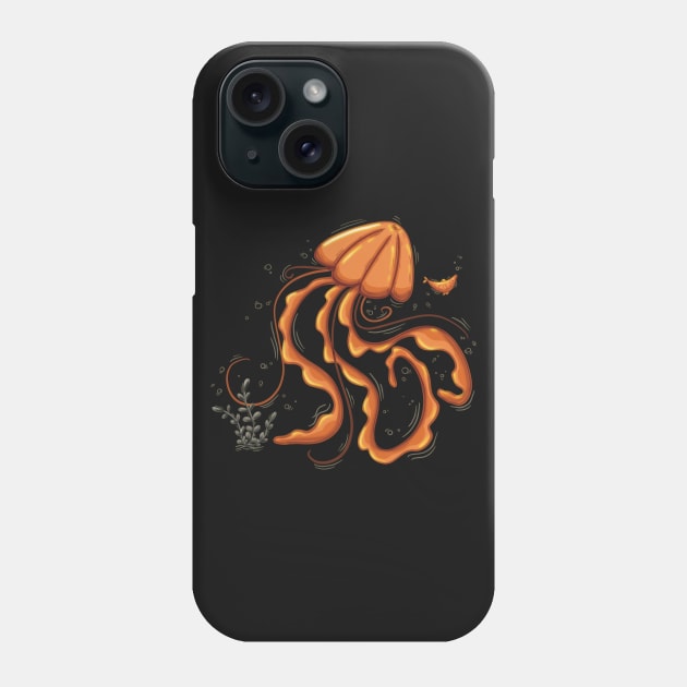 Sea jellyfish Phone Case by Xatutik-Art