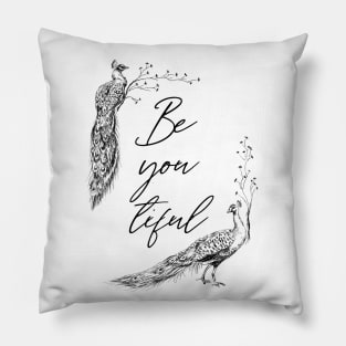 Peacocks Inspiration Print Pillow