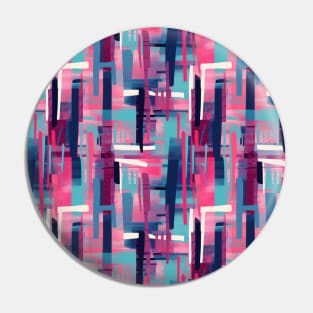 Cubist Harmony: Modern Geometric Dance in Pink, Blue, and Violet Pin