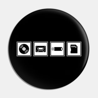 Music Player Formats White Pin