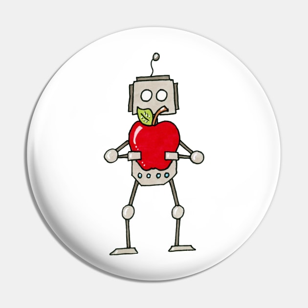 Red Apple bot Pin by CuteBotss